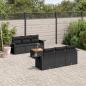 Preview: ARDEBO.de - 7-tlg. Garten-Sofagarnitur mit Kissen Schwarz Poly Rattan