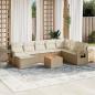 Preview: ARDEBO.de - 9-tlg. Garten-Sofagarnitur mit Kissen Beige Poly Rattan