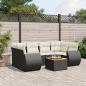 Preview: ARDEBO.de - 7-tlg. Garten-Sofagarnitur mit Kissen Schwarz Poly Rattan