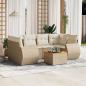 Preview: ARDEBO.de - 7-tlg. Garten-Sofagarnitur mit Kissen Beige Poly Rattan