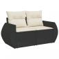 Preview: 8-tlg. Garten-Sofagarnitur mit Kissen Schwarz Poly Rattan