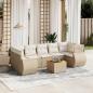 Preview: ARDEBO.de - 8-tlg. Garten-Sofagarnitur mit Kissen Beige Poly Rattan