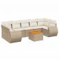 Preview: 8-tlg. Garten-Sofagarnitur mit Kissen Beige Poly Rattan