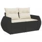 Preview: 9-tlg. Garten-Sofagarnitur mit Kissen Schwarz Poly Rattan