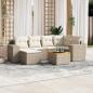 Preview: ARDEBO.de - 7-tlg. Garten-Sofagarnitur mit Kissen Beige Poly Rattan