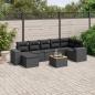 Preview: ARDEBO.de - 8-tlg. Garten-Sofagarnitur mit Kissen Schwarz Poly Rattan