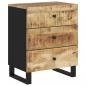 Preview: Nachttisch 50x33x62 cm Massivholz Mango & Holzwerkstoff