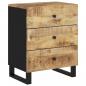 Preview: Nachttisch 50x33x62 cm Massivholz Mango & Holzwerkstoff