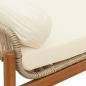 Preview: Gartenbank mit Kissen Beige Poly Rattan Akazie