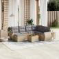 Preview: ARDEBO.de - 8-tlg. Garten-Sofagarnitur mit Kissen Beige Poly Rattan