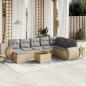 Preview: ARDEBO.de - 9-tlg. Garten-Sofagarnitur mit Kissen Beige Poly Rattan