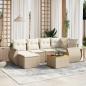 Preview: ARDEBO.de - 7-tlg. Garten-Sofagarnitur mit Kissen Beige Poly Rattan