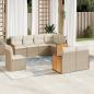 Preview: ARDEBO.de - 8-tlg. Garten-Sofagarnitur mit Kissen Beige Poly Rattan