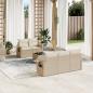 Preview: ARDEBO.de - 6-tlg. Garten-Sofagarnitur mit Kissen Beige Poly Rattan