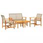 Preview: 5-tlg. Garten-Lounge-Set Beige Poly Rattan und Akazienholz