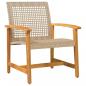 Preview: 5-tlg. Garten-Lounge-Set Beige Poly Rattan und Akazienholz