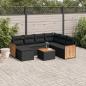 Preview: ARDEBO.de - 8-tlg. Garten-Sofagarnitur mit Kissen Schwarz Poly Rattan