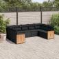 Preview: ARDEBO.de - 9-tlg. Garten-Sofagarnitur mit Kissen Schwarz Poly Rattan