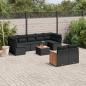 Preview: ARDEBO.de - 10-tlg. Garten-Sofagarnitur mit Kissen Schwarz Poly Rattan