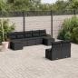 Preview: ARDEBO.de - 9-tlg. Garten-Sofagarnitur mit Kissen Schwarz Poly Rattan