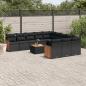 Preview: ARDEBO.de - 12-tlg. Garten-Sofagarnitur mit Kissen Schwarz Poly Rattan