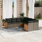 Preview: ARDEBO.de - 8-tlg. Garten-Sofagarnitur mit Kissen Grau Poly Rattan