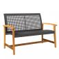 Preview: 5-tlg. Garten-Lounge-Set Schwarz Poly Rattan und Akazienholz