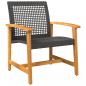 Preview: 5-tlg. Garten-Lounge-Set Schwarz Poly Rattan und Akazienholz