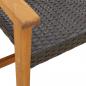 Preview: 5-tlg. Garten-Lounge-Set Schwarz Poly Rattan und Akazienholz