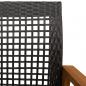 Preview: 5-tlg. Garten-Lounge-Set Schwarz Poly Rattan und Akazienholz