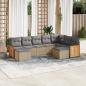 Preview: ARDEBO.de - 9-tlg. Garten-Sofagarnitur mit Kissen Beige Poly Rattan