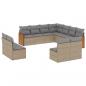 Preview: ARDEBO.de - 11-tlg. Garten-Sofagarnitur mit Kissen Beige Poly Rattan