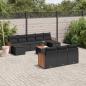 Preview: ARDEBO.de - 11-tlg. Garten-Sofagarnitur mit Kissen Schwarz Poly Rattan