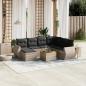 Preview: ARDEBO.de - 8-tlg. Garten-Sofagarnitur mit Kissen Grau Poly Rattan