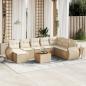 Preview: ARDEBO.de - 9-tlg. Garten-Sofagarnitur mit Kissen Beige Poly Rattan