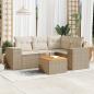 Preview: ARDEBO.de - 5-tlg. Garten-Sofagarnitur mit Kissen Beige Poly Rattan