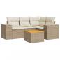 Preview: 5-tlg. Garten-Sofagarnitur mit Kissen Beige Poly Rattan