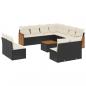 Preview: 12-tlg. Garten-Sofagarnitur mit Kissen Schwarz Poly Rattan