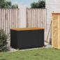 Preview: Gartentruhe Schwarz 110x55x63 cm Poly Rattan Akazienholz