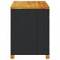 Preview: Gartentruhe Schwarz 110x55x63 cm Poly Rattan Akazienholz