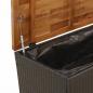 Preview: Gartentruhe Schwarz 110x55x63 cm Poly Rattan Akazienholz