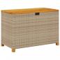 Preview: ARDEBO.de - Gartentruhe Beige 110x55x63 cm Poly Rattan Akazienholz