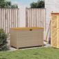 Preview: Gartentruhe Beige 110x55x63 cm Poly Rattan Akazienholz