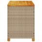 Preview: Gartentruhe Beige 110x55x63 cm Poly Rattan Akazienholz