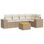 Preview: 6-tlg. Garten-Sofagarnitur mit Kissen Beige Poly Rattan