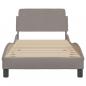 Preview: Bettgestell mit Kopfteil Taupe 90x200 cm Stoff