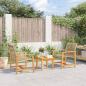 Preview: ARDEBO.de - 3-tlg. Bistro-Set Beige Poly Rattan und Akazienholz