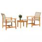 Preview: 3-tlg. Bistro-Set Beige Poly Rattan und Akazienholz