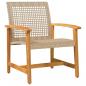 Preview: 3-tlg. Bistro-Set Beige Poly Rattan und Akazienholz