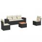 Preview: 6-tlg. Garten-Sofagarnitur mit Kissen Schwarz Poly Rattan